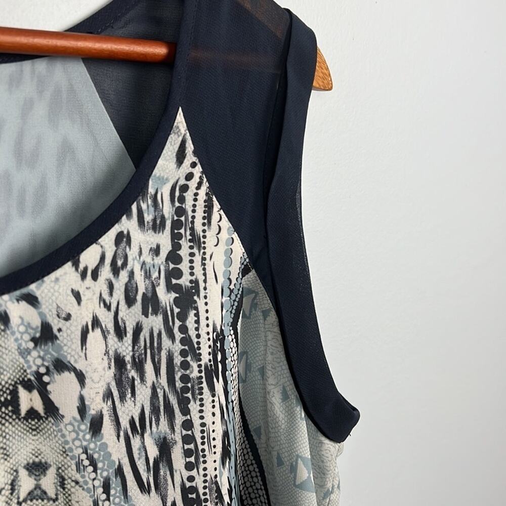 Cabi 253 medium sleeveless mixed print tunic top - Picture 5 of 11